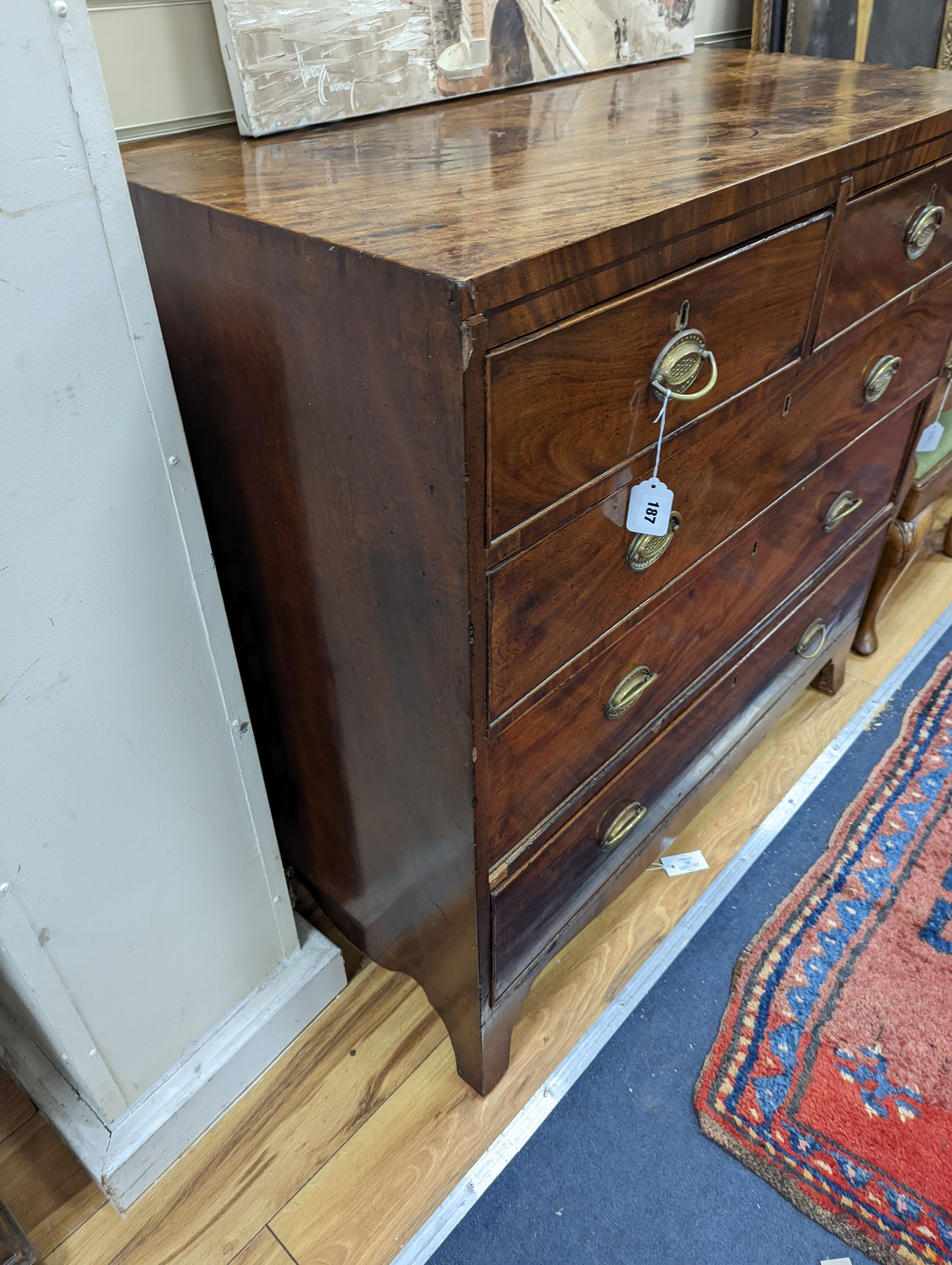 A George IV mahogany chest, width 105cm, depth 49cm, height 104cm